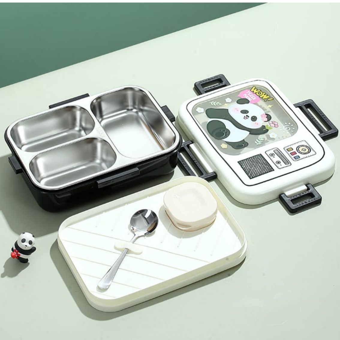 Premium Quality Stainless Steel Lunch Box – 1120+70ml | Leak-Proof with Spoon & Pickle Container