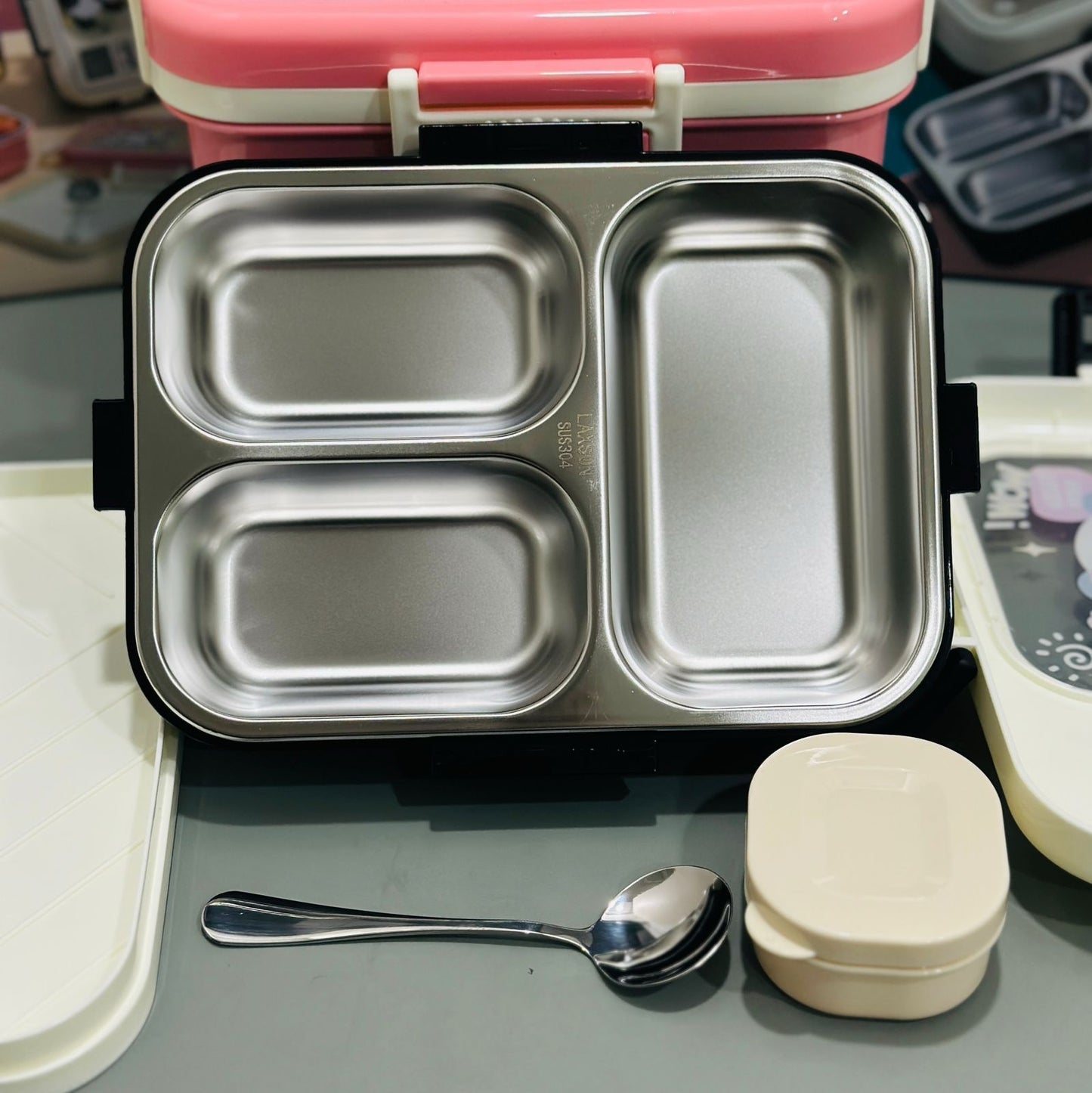 Premium Quality Stainless Steel Lunch Box – 1120+70ml | Leak-Proof with Spoon & Pickle Container