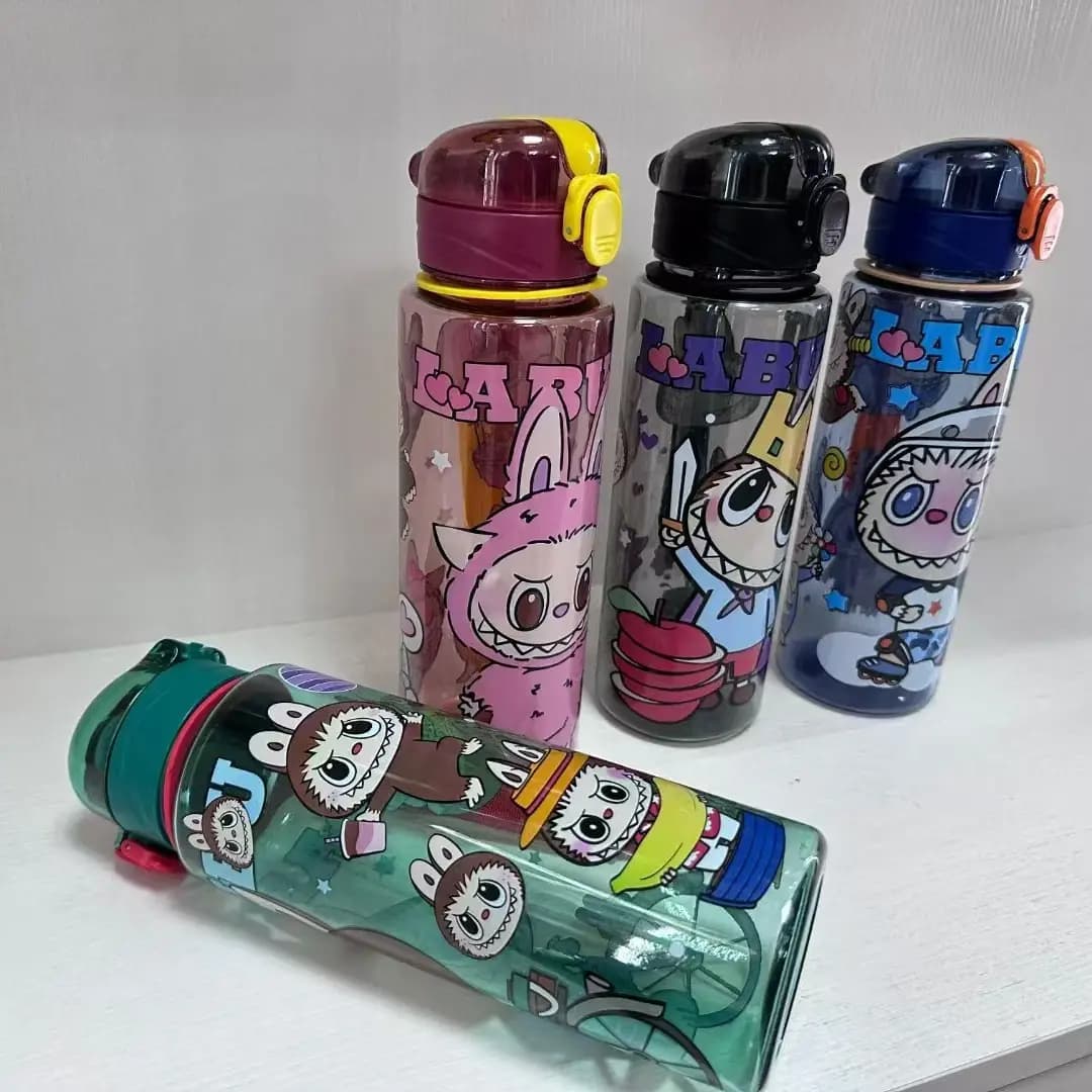 Labubu Cartoon Printed Sipper Bottle – 700ml Leakproof
