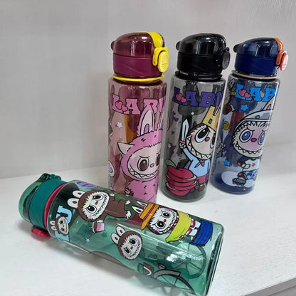 Labubu Cartoon Printed Sipper Bottle – 700ml Leakproof