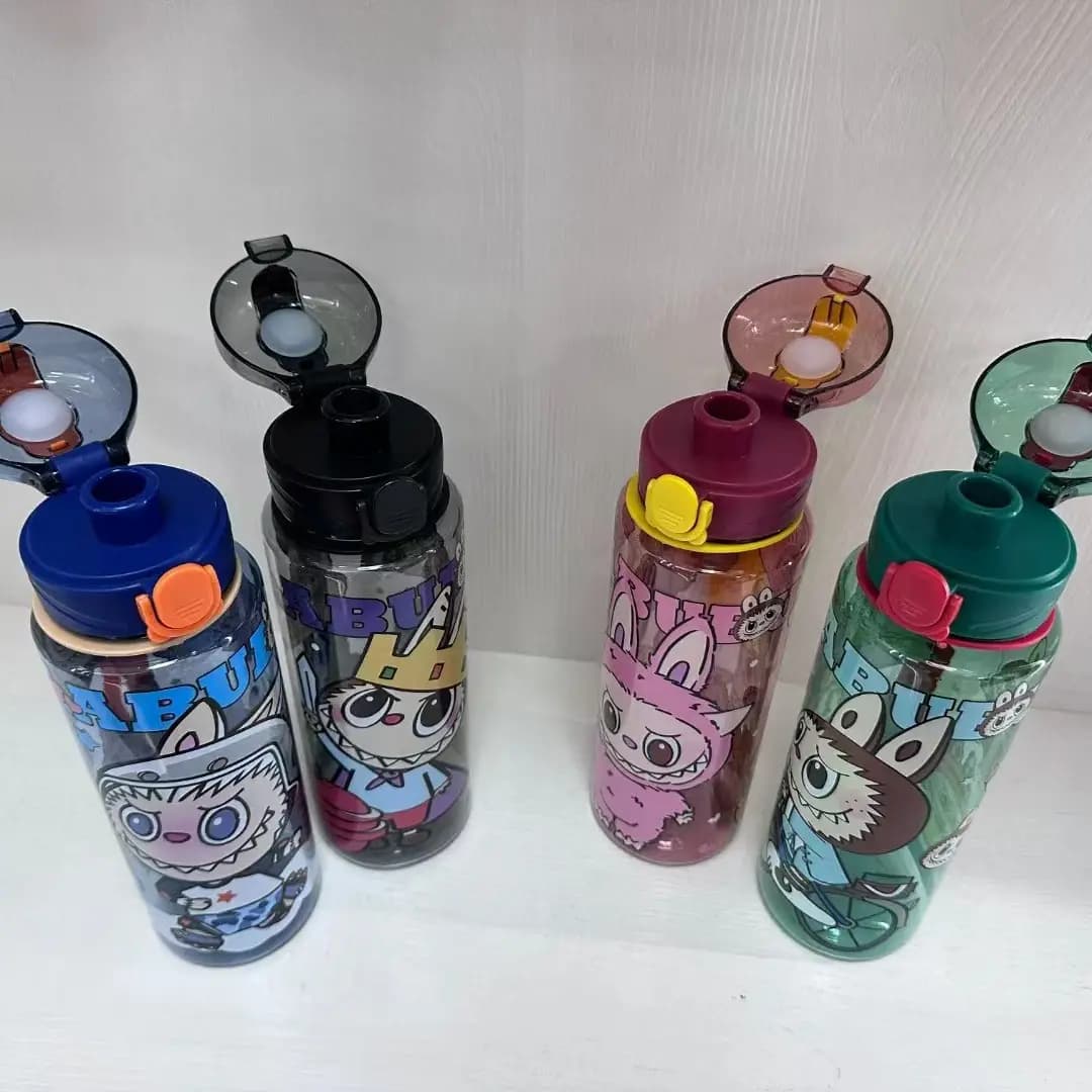 Labubu Cartoon Printed Sipper Bottle – 700ml Leakproof