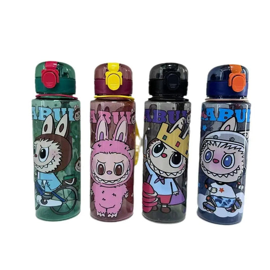 Labubu Cartoon Printed Sipper Bottle – 700ml Leakproof