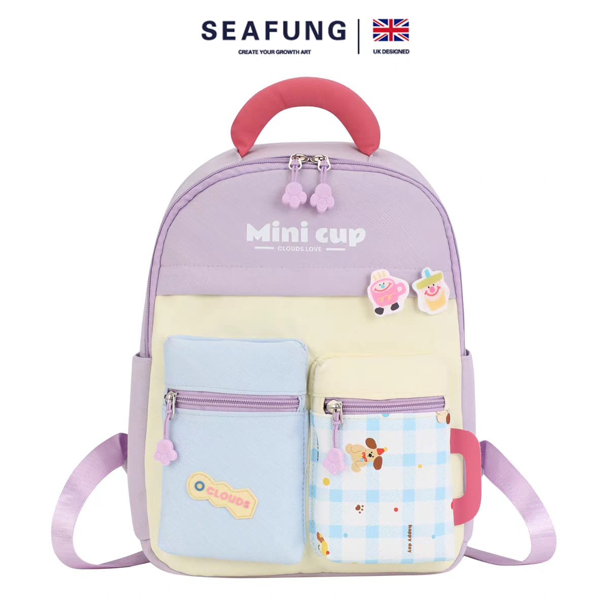 Cute Kids Backpack | Kawaii School Bag for Girls | Mini Cup Cartoon Backpack for School & Travel