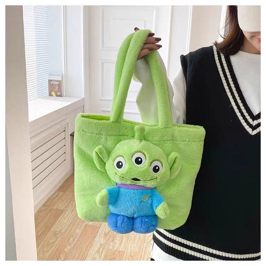 Cute Cartoon Plush Tote Bag for Girls | Kawaii Soft Furry Shoulder Handbag