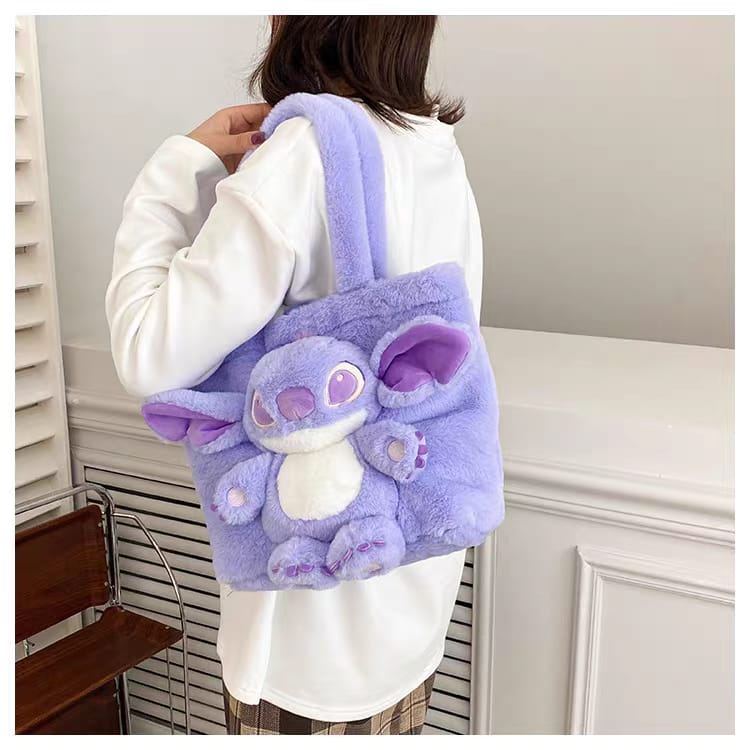 Cute Cartoon Plush Tote Bag for Girls | Kawaii Soft Furry Shoulder Handbag