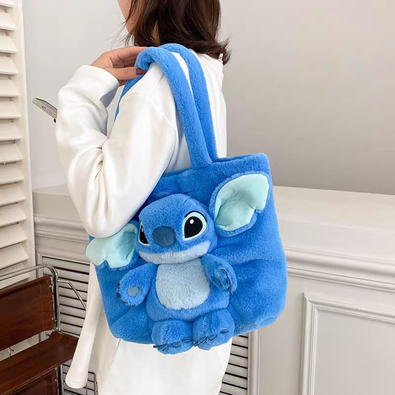 Cute Cartoon Plush Tote Bag for Girls | Kawaii Soft Furry Shoulder Handbag