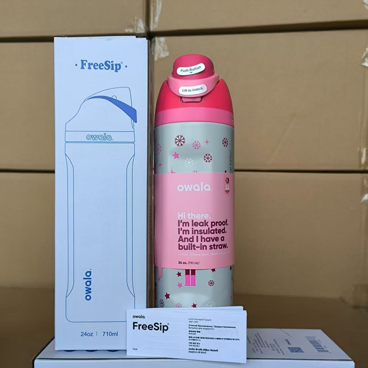 Owala FreeSip 32oz Leak-Proof Insulated Water Bottle with Straw | Premium Stainless Steel Hydration Bottle