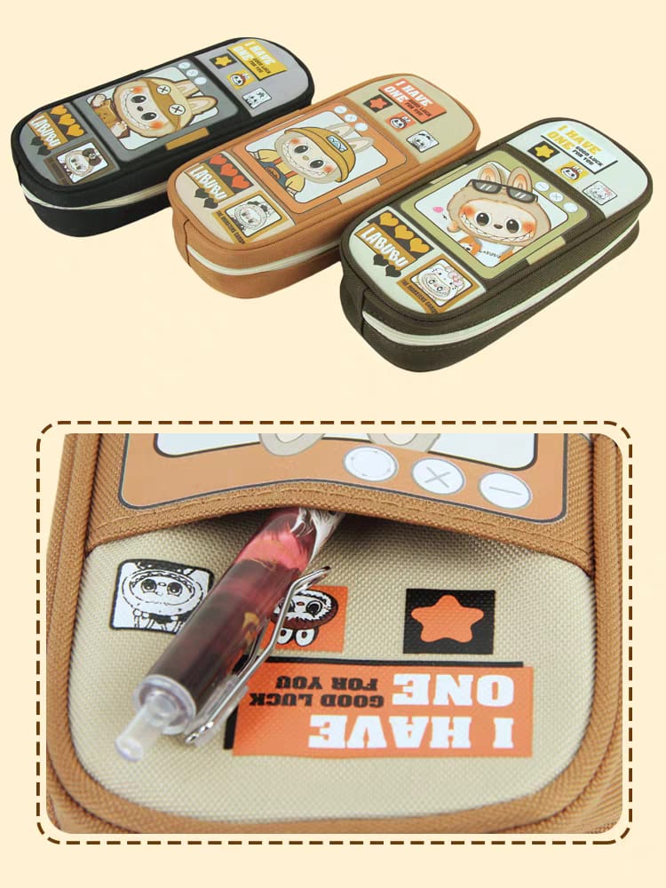 LABUBU Multi-Color Cartoon Pencil Pouch with Zippe