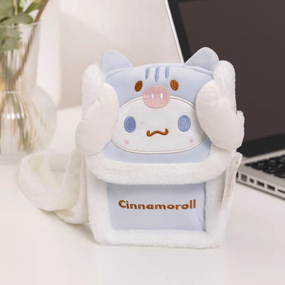 "Cute Sanrio-Themed Plush Mini Crossbody Bags"