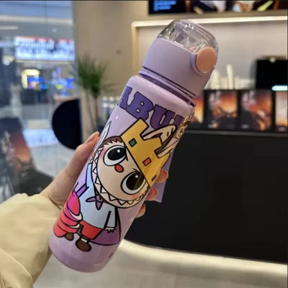 Labubu Cartoon Printed Sipper Bottle – 1000ml Leakproof