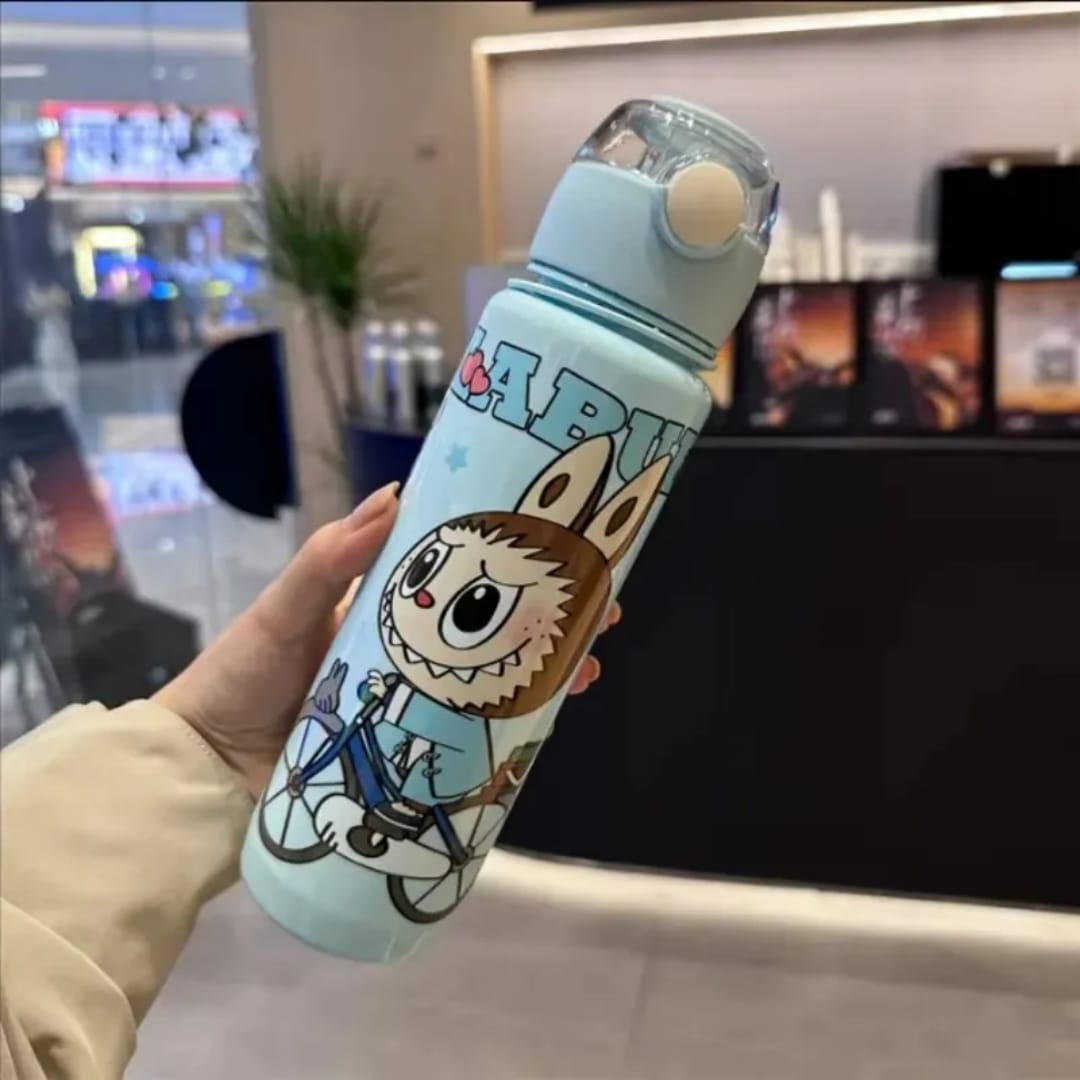 Labubu Cartoon Printed Sipper Bottle – 1000ml Leakproof