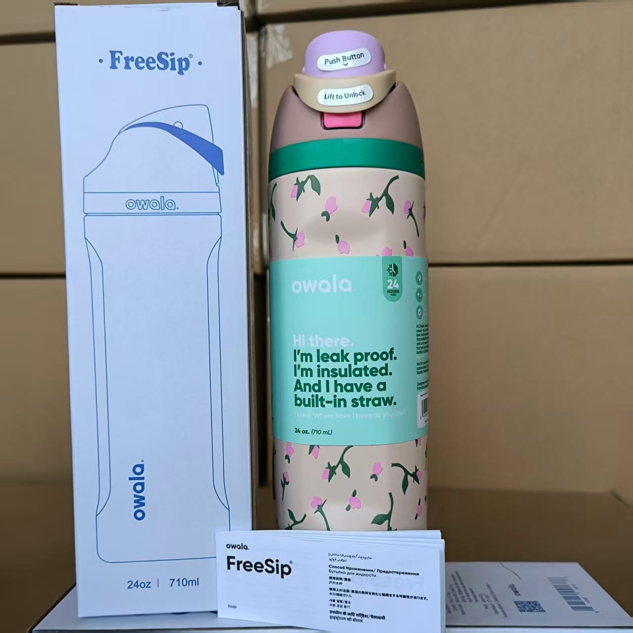 Owala FreeSip 32oz Leak-Proof Insulated Water Bottle with Straw | Premium Stainless Steel Hydration Bottle