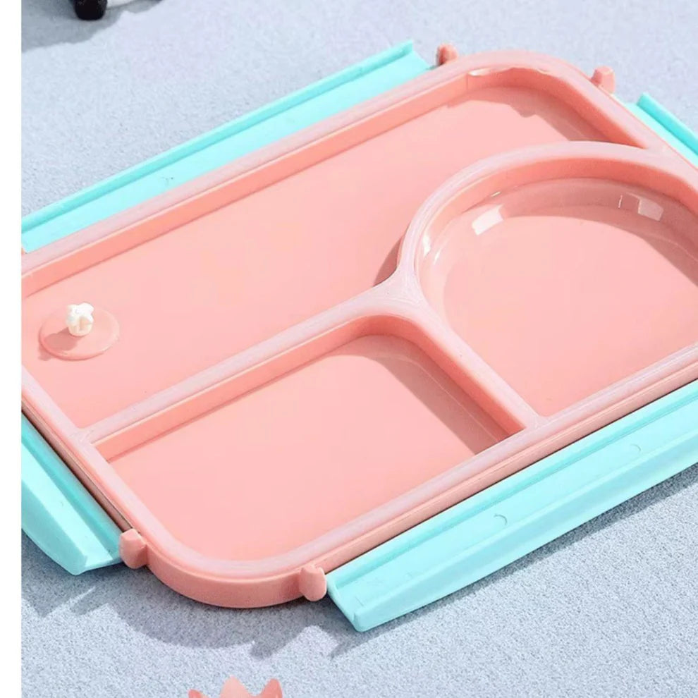 Leakproof 3 Grids Stainless Steel Lunch Box for Kids with Bowl