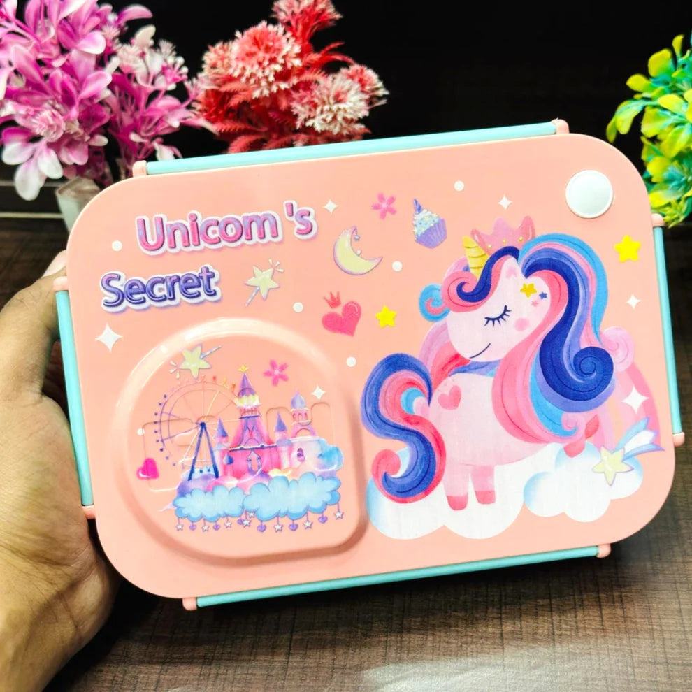 Leakproof 3 Grids Stainless Steel Lunch Box for Kids with Bowl