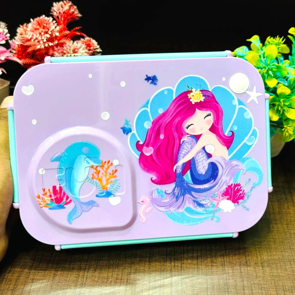 Leakproof 3 Grids Stainless Steel Lunch Box for Kids with Bowl