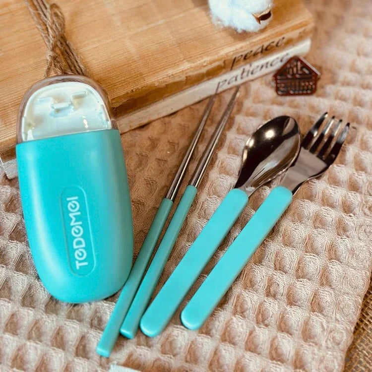 Travel Cutlery Set Stainless Steel Pocket Size Fork, Spoon