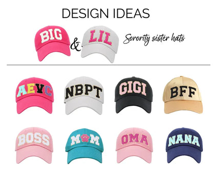 Personalized Cap – Custom Embroidered with 1 Initial & 1 Patch (Free) 🧢✨