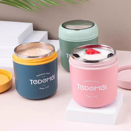 Stainless Steel Insulated Soup Cup | Hot & Cold Food Jar with Lid (Portable Lunch Container)