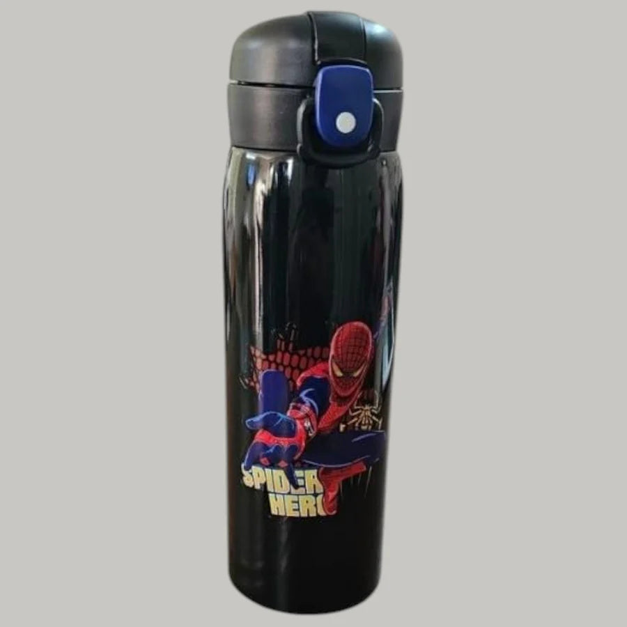 Superhero Theme Flip top Stainless Steel Cartoon Bottle for Kids