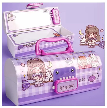 Suitcase Style Password Lock Pencil Case for Kids