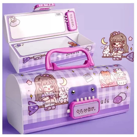 Suitcase Style Password Lock Pencil Case for Kids