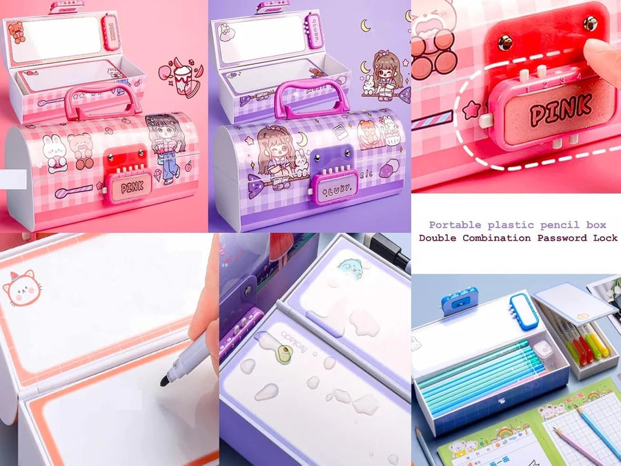 Suitcase Style Password Lock Pencil Case for Kids